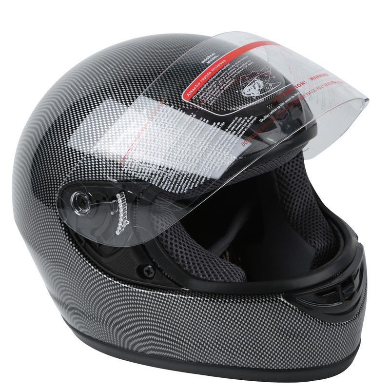 Black Carbon Fiber Flip Up Full Face Street Helmet S M L Xl