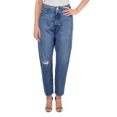 Levi Strauss & Co. Женские джинсы на танкетке из синего денима с прямыми штанинами 24 BHFO 6941