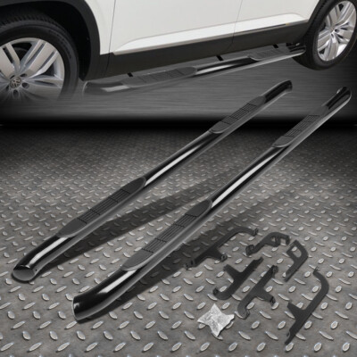 ДЛЯ 18-20 VW ATLAS ЧЕРНАЯ СТАЛЬ С 3 КРУГЛЫМИ ТРУБКАМИ БОКОВАЯ ПОДНОЖКА NERF BAR RUNNING BOARD