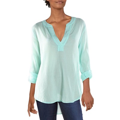 

Женская зеленая хлопковая прозрачная блузка Bobi, рубашка-топ,  BHFO 1812, Зеленый