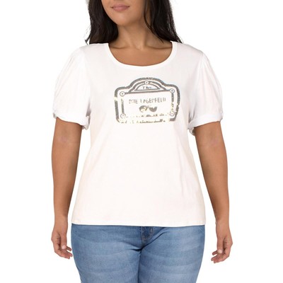 Женская футболка из белого джерси с принтом Karl Lagerfeld Paris, топ XL BHFO 7503