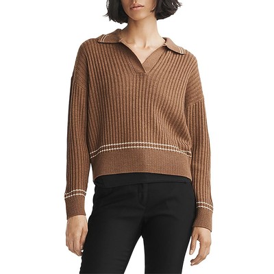 Rag & Bone Womens Brown Extra Fine Merino Wool Pullover Sweater L BHFO 0683