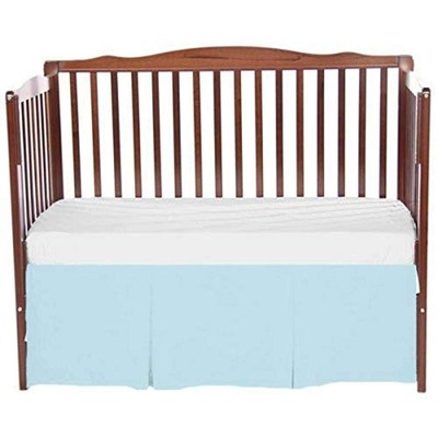 bkb Solid Tailored Mini Crib Skirt, Blue