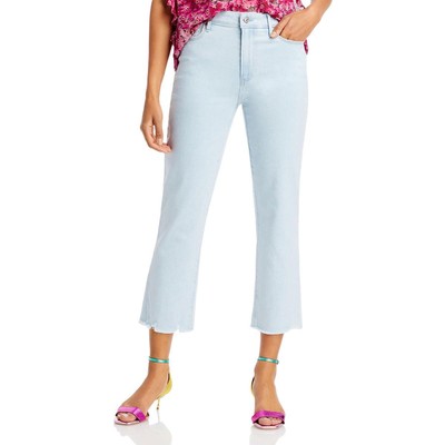 Джинсы прямого кроя Paige Womens Cindy Blue с необработанным подолом и легкой стиркой 34 BHFO 1220