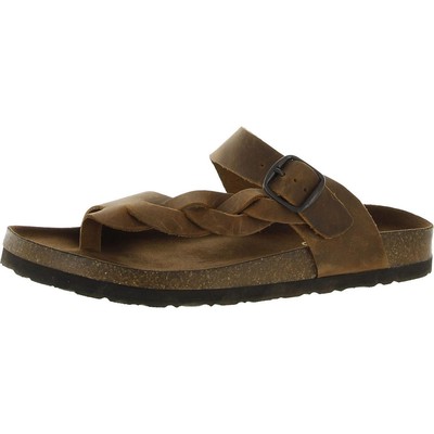 

Женские коричневые сандалии Crawford White Mountain Flat Thong 5 Medium (B,M) BHFO 0915, Brown leather
