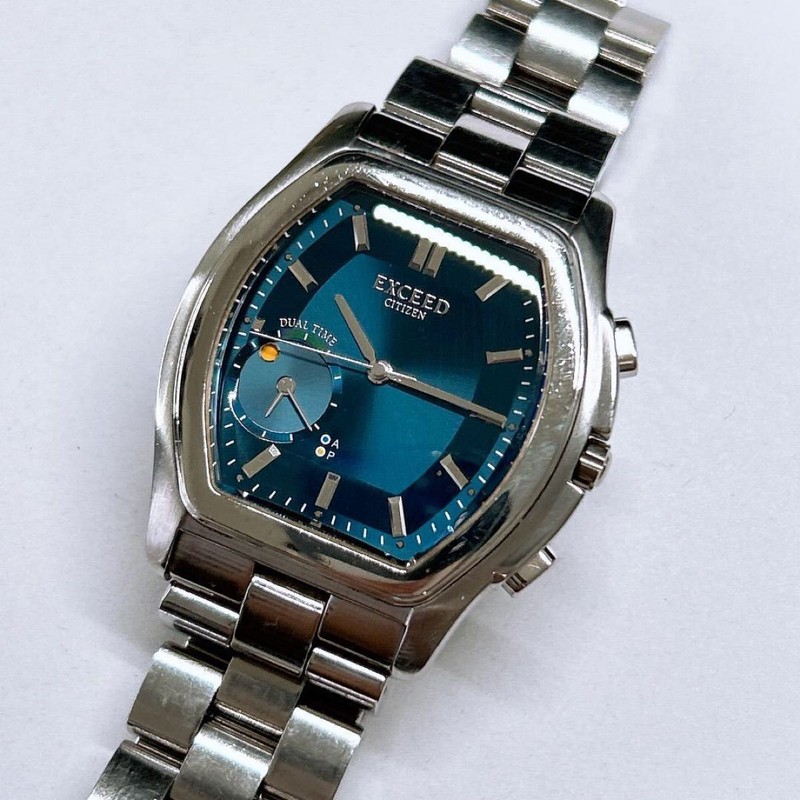 Citizen Exceed 7711-H08371 Argent Bleu Quartz Montre Hommes Authentique Travail