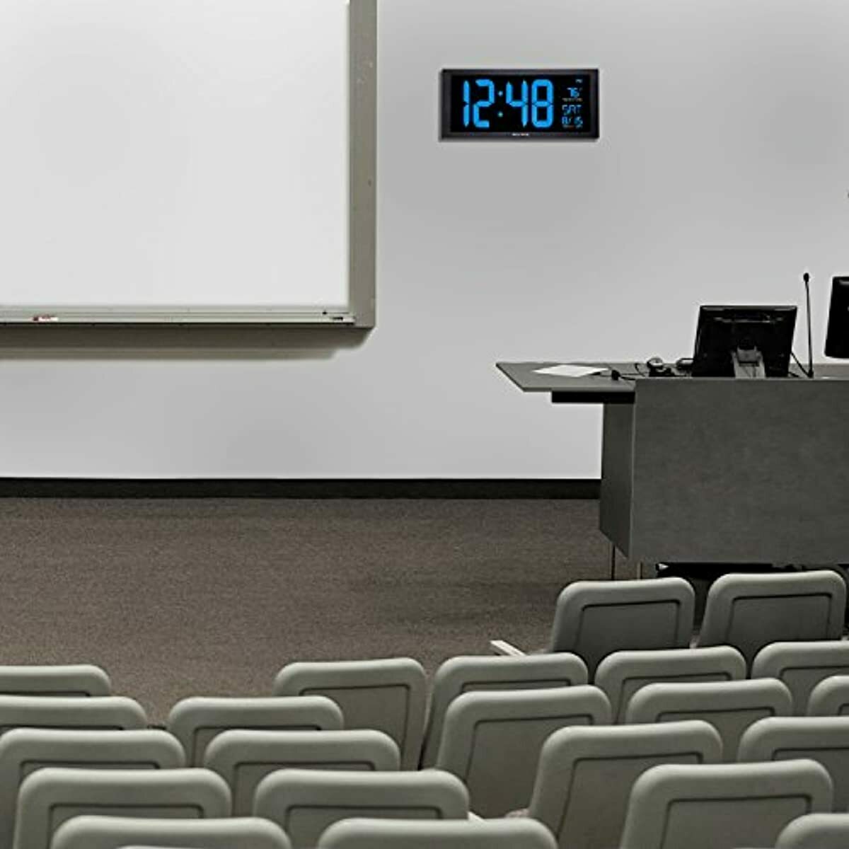 Wall Clock for Home Gym Garage with Large Number Display Trucker Bay Classroom A