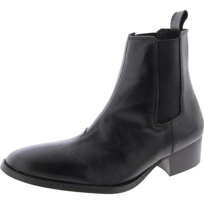 Мужские ботинки Челси Steve Madden из черной кожи Dex 7 Medium (D) BHFO 9012