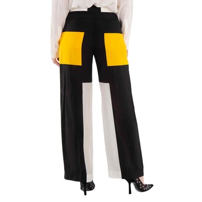 Pre-owned Burberry Deep Saffron Colorblock Jane Tailored Trousers In Yellow
