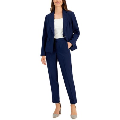 Женский темно-синий трикотажный блейзер Le Suit с одной пуговицей Petites 6P BHFO 2327