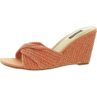 Nine West Womens NIKHIL2 Woven Square toe Casual Wedge Sandals BHFO 8572