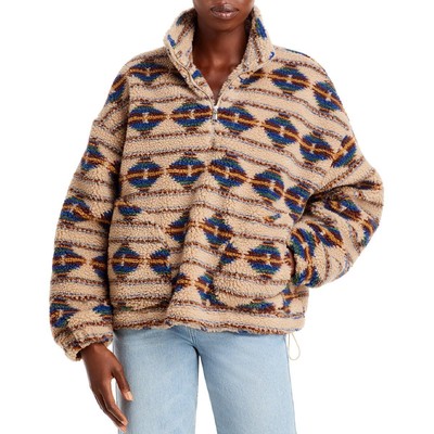 

Женское коричневое плюшевое пальто из шерпа ацтекского цвета Aqua Aqua  BHFO 9304, Цвет слоновой кости, PVJ40956A