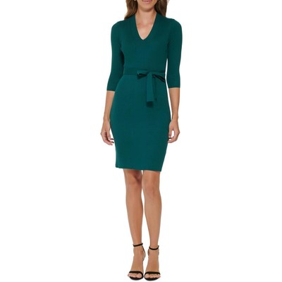 

Женское платье-свитер миди с длинными рукавами и поясом DKNY BHFO 2360