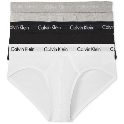 

Мужские белые эластичные трусы из 3-компонентного хлопка Calvin Klein  36-38 BHFO 7462, White/black/grey heather