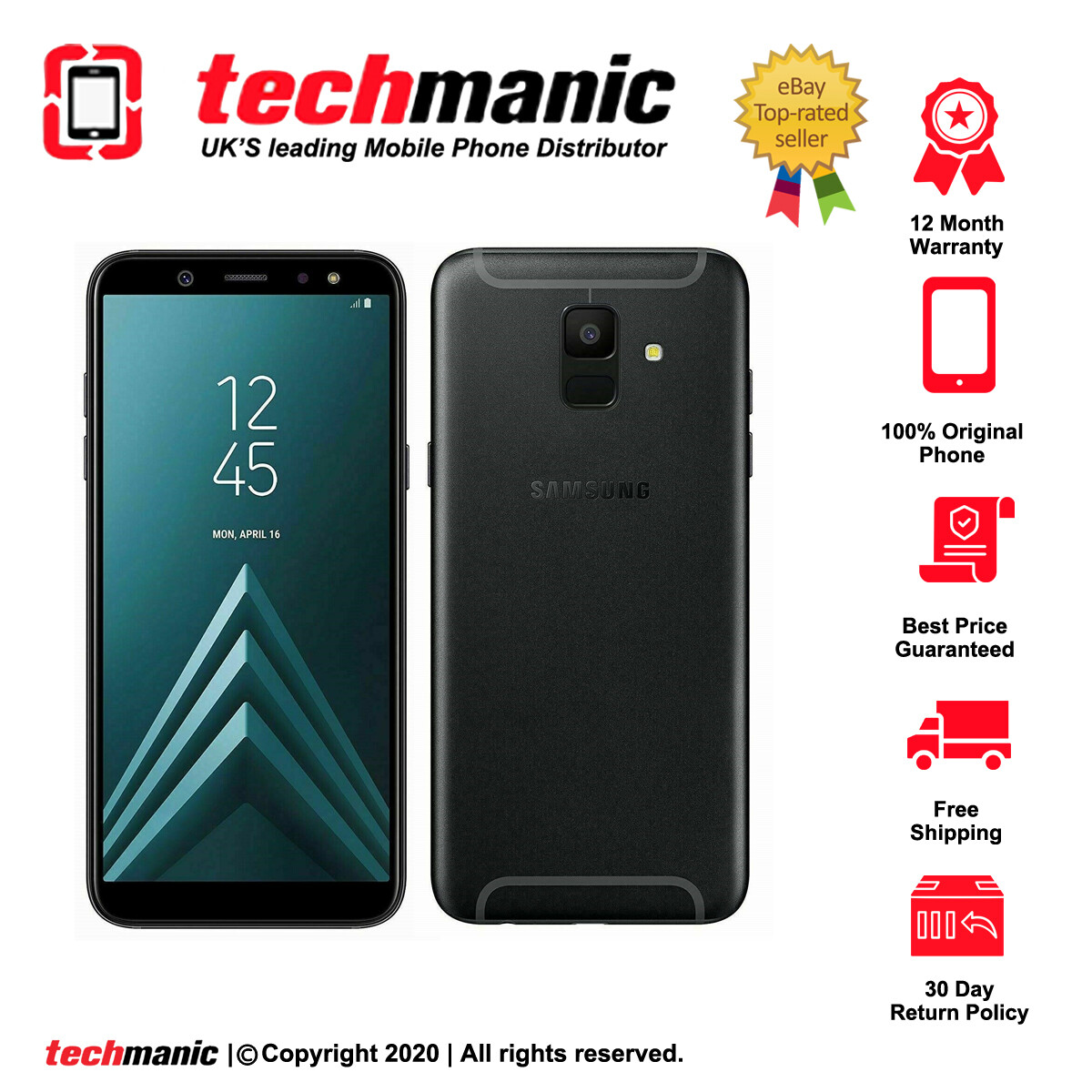 Galaxy A6 ■ 3GB/32GB / SM-A600FN ※海外版 Samsung Galaxy A6 A600F - 32GB - Black (Unlocked) Smartphone