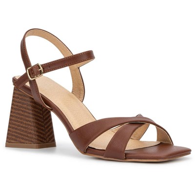 New York & Company Womens Kathie Brown Block Heels 7 Medium (B,M) BHFO 3079