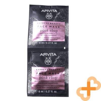 APIVITA Express Beauty Face Mask Pink Clay Gentle Cleansing 8ml x 2 Pcs