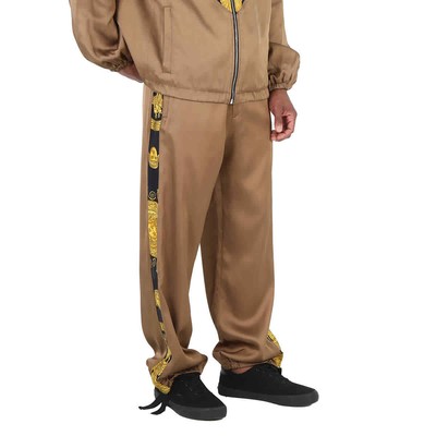 Pre-owned Versace Men's Black And Gold Barocco Print Track Pants In Multicolor