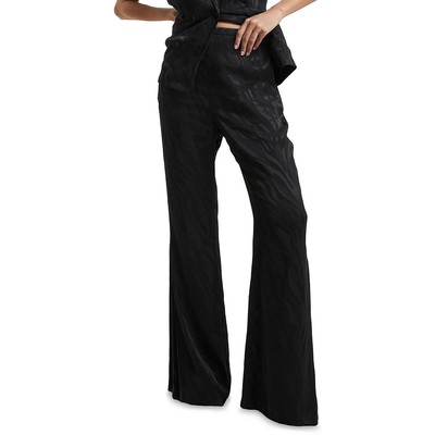 Женские полуформальные широкие брюки French Connection Womens Ara из черного атласа 10 BHFO 9233