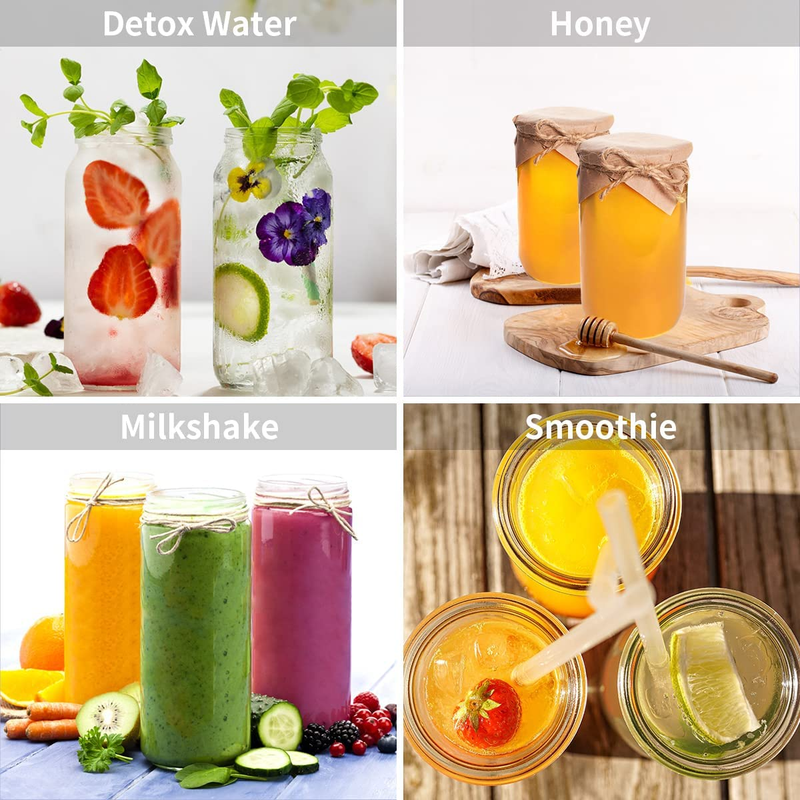 16Oz 10 Pack Juice Bottles,  Glass Bottles Juicing Bottles with Airtight Lids, S