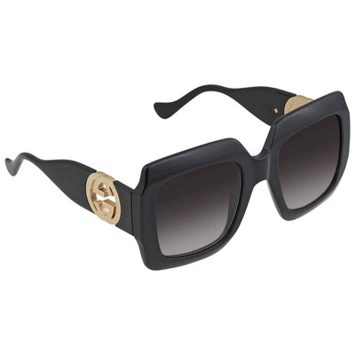 Pre-owned Gucci Grey Gradient Square Ladies Sunglasses Gg1022s 006 54 Gg1022s 006 54 In Gray