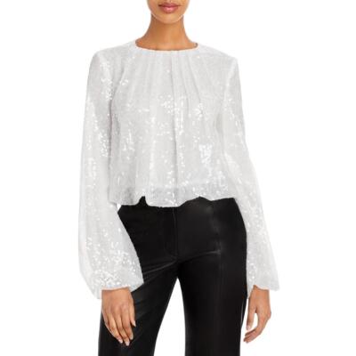 

Женская блузка с укороченным топом и блестками цвета слоновой кости WAYF, рубашка  BHFO 3894, Цвет слоновой кости