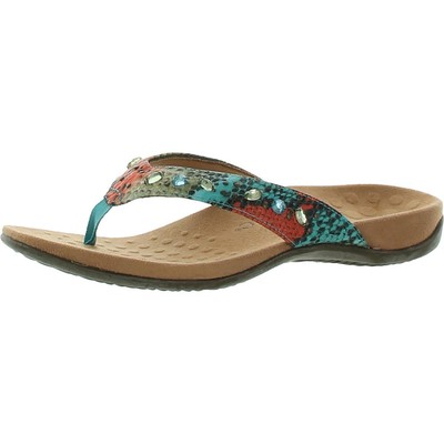 Vionic Womens Lucia Blue Thong Sandals Wedges 6.5 Medium (B,M) BHFO 6876