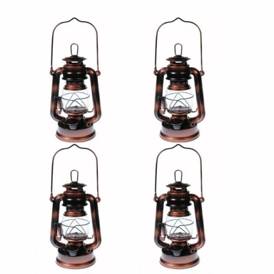 Lantern Emergency Hanging Light Lamp - Brass - 8 Inch
