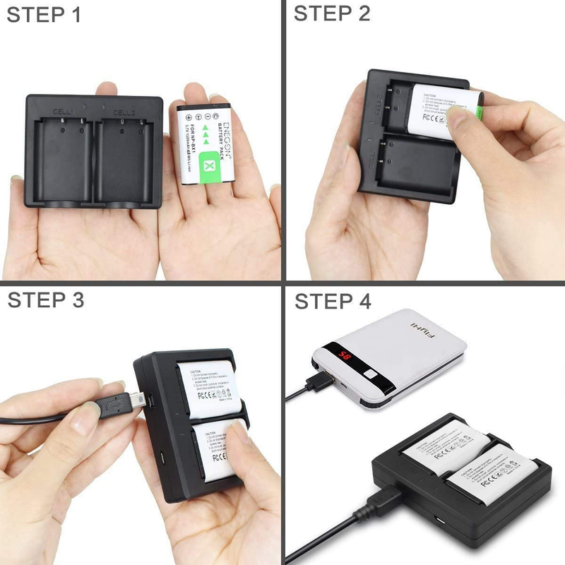 NP-BX1 Battery (2-Pack) and Rapid Dual Charger for Sony NP-BX1 and Sony ZV-1, Cy