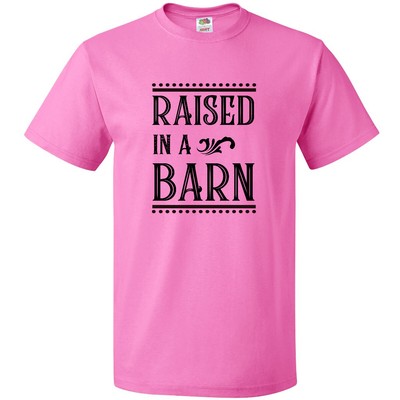 Inktastic RAISED In A BARN T-Shirt Southern Ranch Farm Mens Adult Clothing Tees