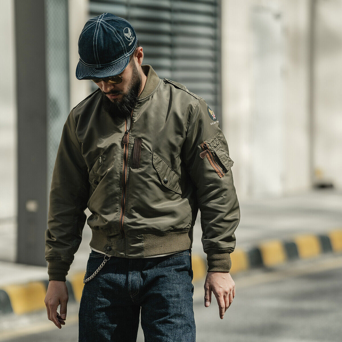 Bronson USAF L-2 Flying Jacket Flight Bomber Men's Aviator Bronson USAF L-2 Flying Jacket Flight Bomber Men's Aviator