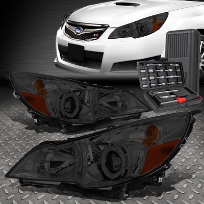 ДЛЯ 10-14 SUBARU OUTBACK LEGACY ДЫМЧАТО-ЯНТАРНЫЕ БОКОВЫЕ ПРОЕКТОРНЫЕ ФАРЫ + НАБОР ИНСТРУМЕНТОВ