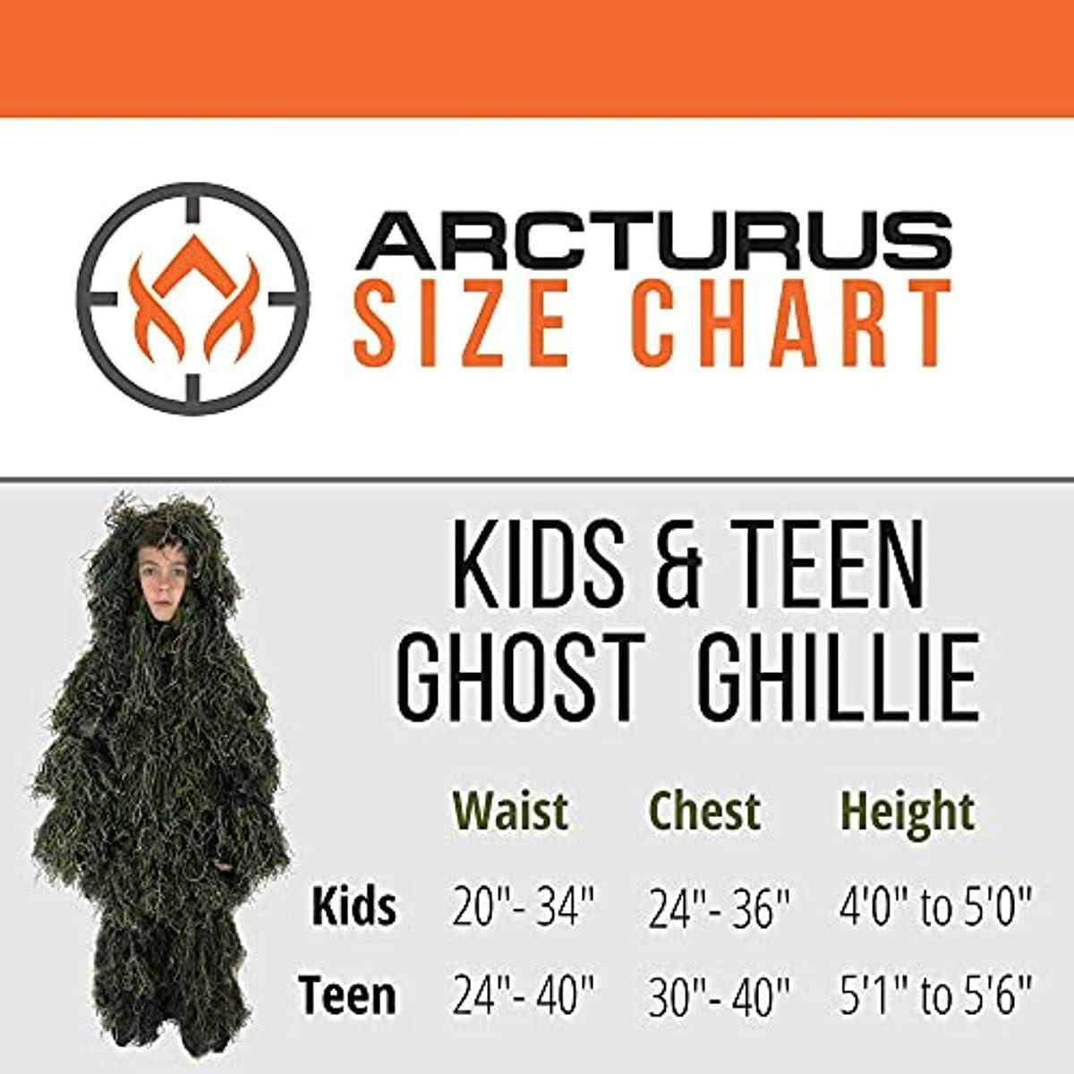 Arcturus Kids Ghost Ghillie Suits | Dense, Double-Stitched Design | Superior Cam