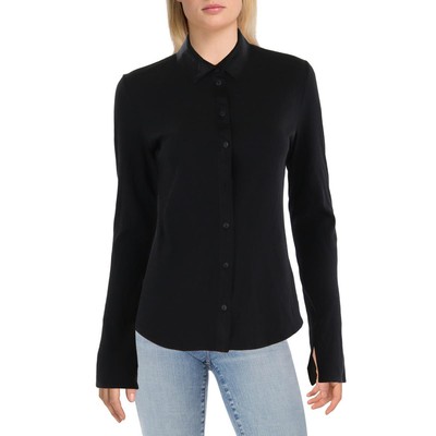 Rag & Bone Womens Black Modal Blend Collared Button-Down Top Shirt M BHFO 9078