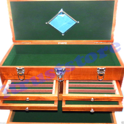 SOLID WOODEN WOOD SEWING JEWELRY BOX MACHINIST TOOL CHEST CABINET CASE TOOLBOX