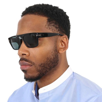 Pre-owned Tom Ford Dunning Blue Browline Men's Sunglasses Ft0907 01v 55 Ft0907 01v 55