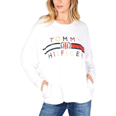 

Tommy Hilfiger Женский белый свободный удобный свитшот с логотипом  BHFO 6705, Ivory white