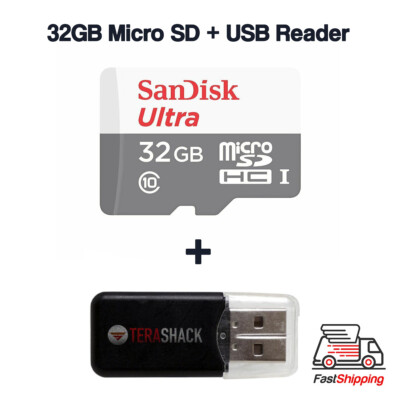 SanDisk Micro SD Card Ultra Memory 32GB 64GB 128GB 256GB Class 10 TF USB Reader