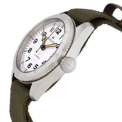 Pre-owned Hamilton Khaki Field Expedition Auto White Dial Watch H70315910
