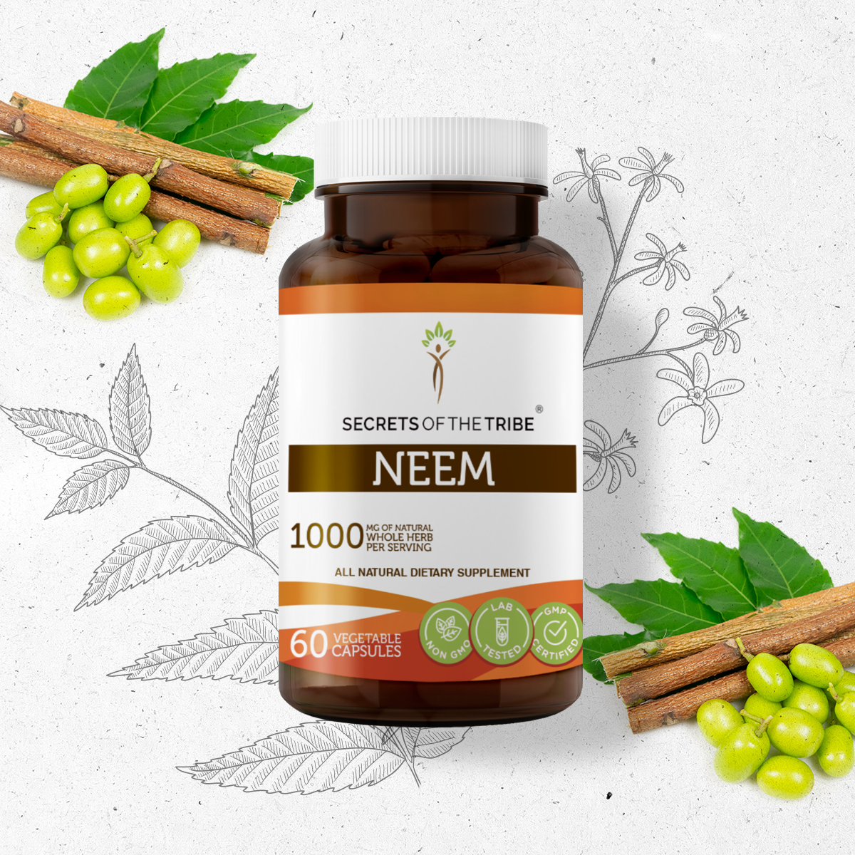 Secrets Of The Tribe Neem Capsules, 500 mg