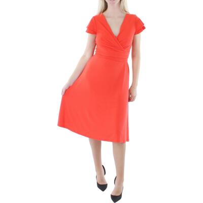 

Женское летнее платье миди с поясом Lauren Ralph Lauren BHFO 2511, Красный