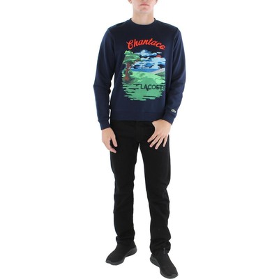 Lacoste Мужская темно-синяя толстовка с вышивкой Crew Crew Одежда для отдыха M BHFO 3356