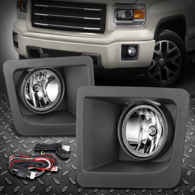 ДЛЯ 14-15 ФАР ПЕРЕДНИХ ПРОТИВОТУМАННЫХ ФАР GMC SIERRA 1500 С ПРОЗРАЧНЫМИ ЛИНЗАМИ +ОБОДКИ +ПЕРЕКЛЮЧАТЕЛЬ