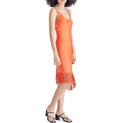Женское коктейльное и вечернее платье Inessa с оранжевой бахромой от Steve Madden 10 BHFO 1779
