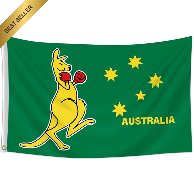 Australian Boxing Kangaroo Flag, Australian National Symbol Sports Banner 90 X 1