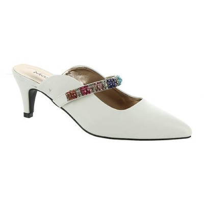 

Женские туфли без задника Masseys Krystal White с драгоценными камнями 7.5 Medium (B,M) BHFO 5299, White multi