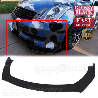 Gloss Black For Infiniti G35 Coupe Sedan 03-08 Front Splitter Bumper Lip Spoiler