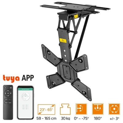 MyWall TV-Deckenhalterung HL46M 23-65" mit Funk- und App-Fernbedienung Schwarz