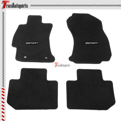 For 14-18 Subaru Forester Black Floor Mat Car Carpets Nylon 4pcs w/ White Sport