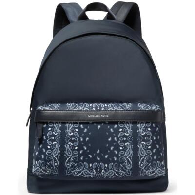 Школьный рюкзак для ноутбука с принтом банданы Michael Kors Mens Kent темно-синего цвета, O/S BHFO 9438